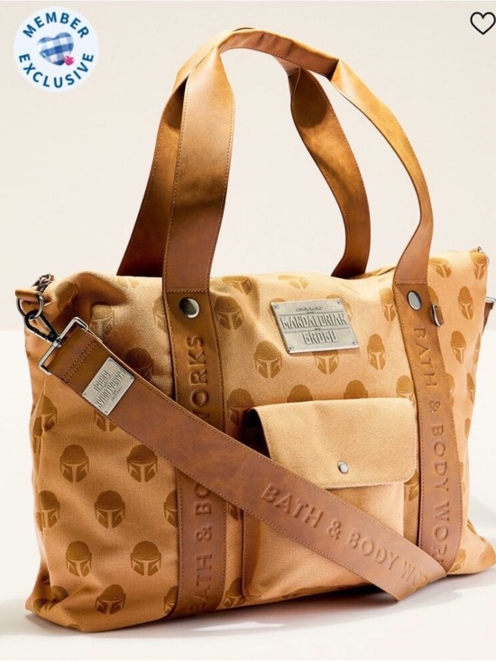 Bath & Body Works Handbags - Star Wars Mandalorian Tan Canvas Satchel Bag with Leather Straps
